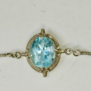 Sterling silver blue topaz bracelet estate